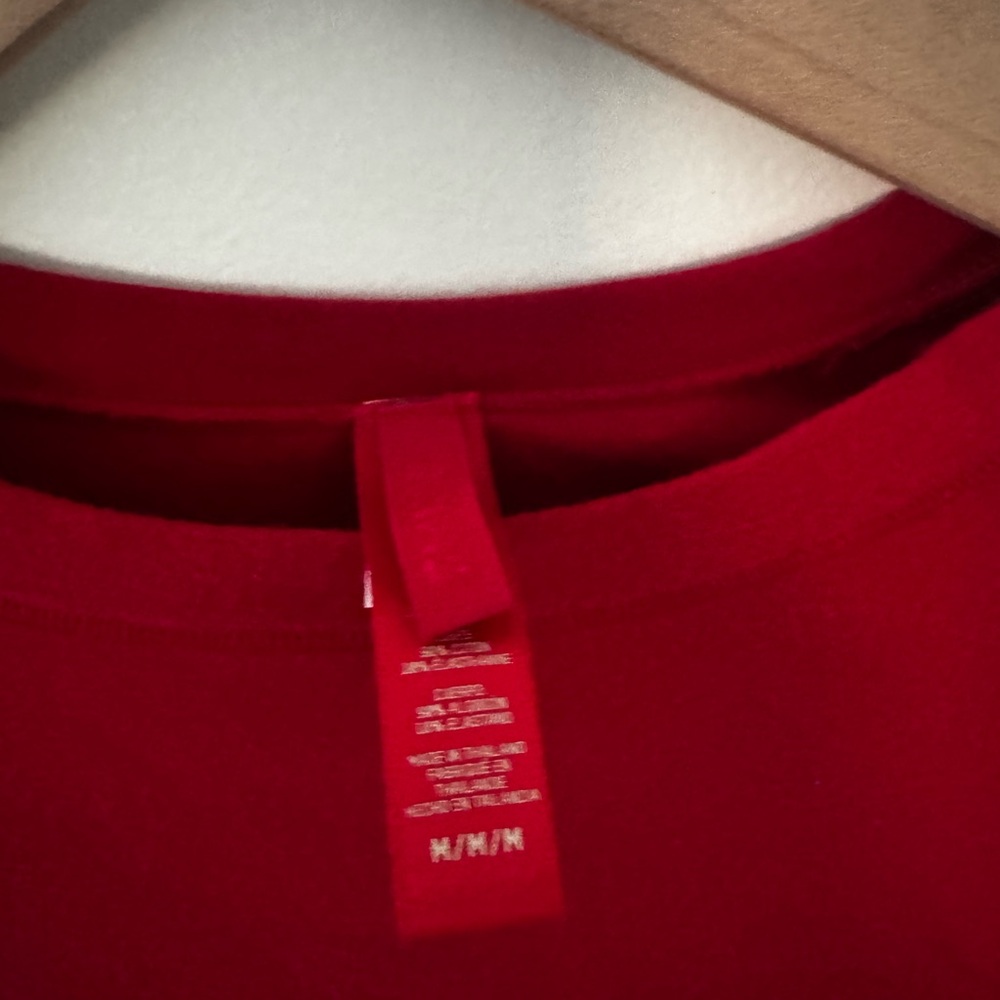 Skims Cotton Jersey Red Long Sleeve Tee, size Medium - Picture 3 of 3